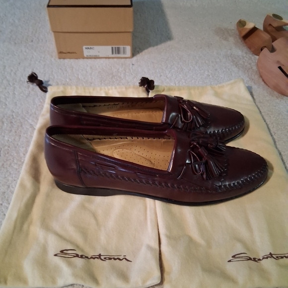 Santoni Men\'s Marc Rich Burgundy Leather Loafers main image 6